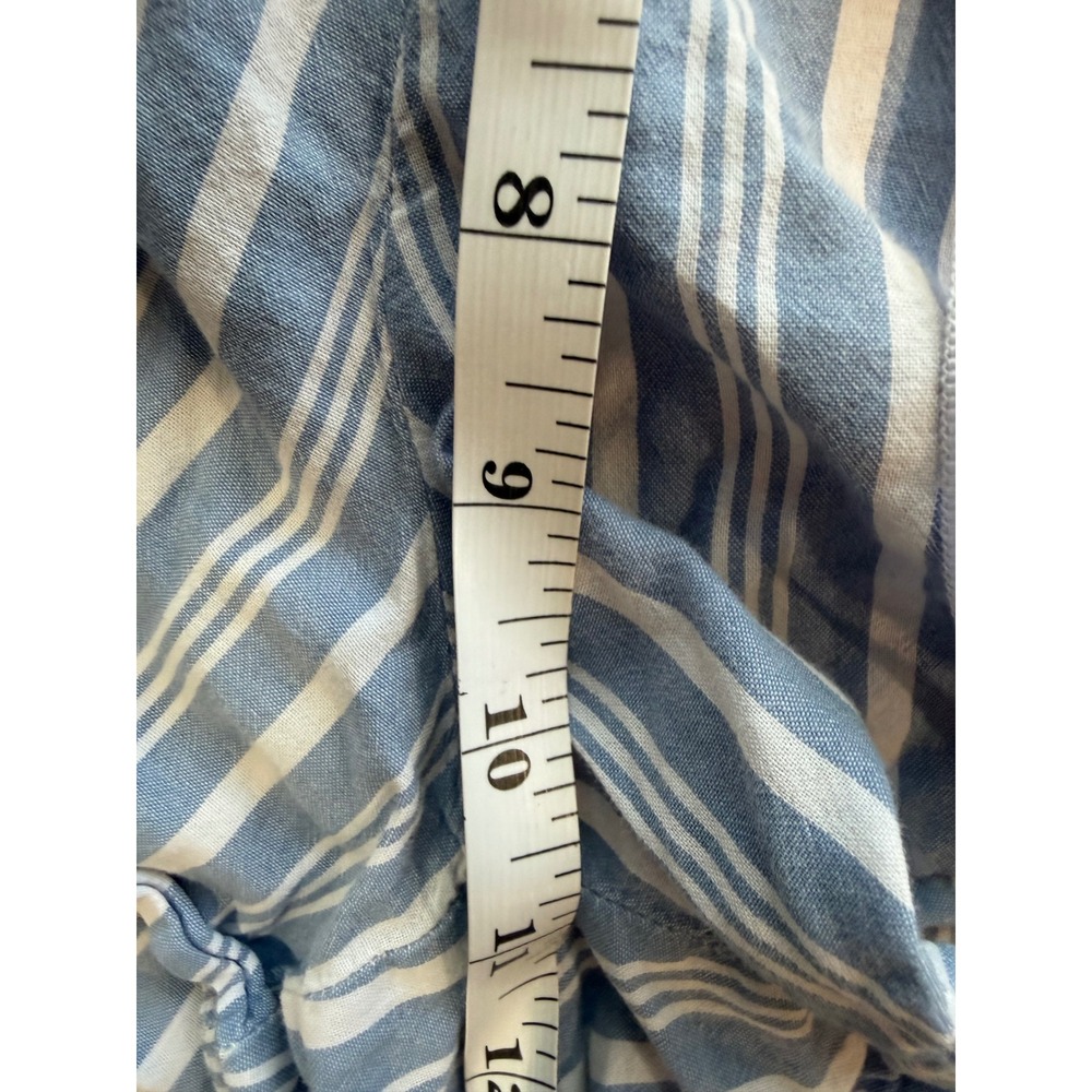 Old Navy Womens XL Blue White Striped Cotton Pajama Shorts Elastic Drawstring - Picture 3 of 8